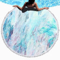 Miniatyrbild 2 av 4: 150 cm Rund Strandhandduk Vuxen Färgglad Kvicksand Dusch Badhandduk Simhandduk STT-052 Dark Blue