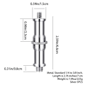 Miniatyrbillede 2 af 5: 5 stk standard 1/4 til 3/8 tommer metal hankonverter-gevind skrueadapter tapstuds