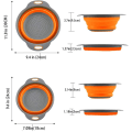 Miniatyrbild 2 av 5: 2 Foldable And Non-toxic Kitchen Colanders, Easy To Clean, 2 Sizes With Orange