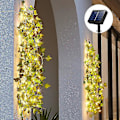 Miniatyrbilde 1 av 5: 20 Led Kunstig Maple Green Leaf Rattan Garland String Lights Vine Fairy Led Kobbertråd Dekor Solar Powered Battery 32.8ft