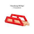 Miniatyrbillede 1 af 5: Hhcx-bøg trætogbanedele Vejspærring Tankstation Træskinner Tilbehør Passer til træjernbaneskinner Red legetøj til børn Ny Red RailWay Bridge