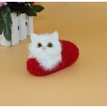 Miniatyrbild 1 av 3: Simulation Cat Ornament Tofflor red open-eyed slippers cat