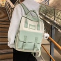 Miniatyrbilde 2 av 4: Kvinner Nylon Ryggsekk Godteri Farge Vanntett Skolevesker For Tenåringer Jenter Patchwork Ryggsekk Dame Ryggsekk svart black