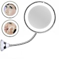 Miniatyrbillede 1 af 5: 10x Forstørrelsesglas Makeup Spejl Med Led Lys My Flexible Mirror Bendable