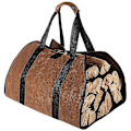 Miniatyrbillede 1 af 5: Stor Canvas Log Carrier Bag, 38x18 Heavy Duty Voksbehandlet Pejs Brænde Mulepose Til Indendørs Brændeovne Udendørs