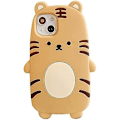 Pikkukuva 1 / 5: Supertjockt mjuk silikon tigerfodral Apple Iphone 13 Pro 3d tecknad Ljusgul Söt Roligt Söt Kawaii Barn Flickor Pojkar