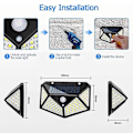 Miniatyrbilde 5 av 5: 2/4/6/8 stk 100 LED Solar Vegglys Utendørs Solar Lamp PIR Bevegelsessensor Solcelledrevet Sollys Gatelys for hagelys 4pcs