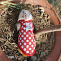 Miniatyrbild 3 av 5: 1 set Djurkläder Tredimensionellt mönster Slitstark fållan Utskrift Lättviktig Soft Touch Håll varm tyg Kanin Hamster Väst Sele Med koppel För Red M