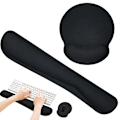Miniatyrbild 1 av 5: Memory Foam Set halkfri musmatta Handledsstöd & tangentbordsarmstöd för kontorsdator Laptop