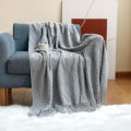 Miniatyrbilde 1 av 5: Inya Slängfilt Strukturerad Solid Mjuk Soffa Soffa Overdrag Dekorativ nordisk stickad filt Tyngd juldekor Plädar diamond light grey 130x230cm