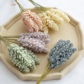 Miniatyrbillede 2 af 5: 12 stk hvedeøre kunstige blomster minibær brudebuket blomster til boligindretning bryllup Light Purple