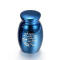 Miniatyrbilde 1 av 5: Minnesmerke av aluminiumslegering til kjæledyrkisteurne - liten suvenirurne S Blå urne C S Blue Urn C