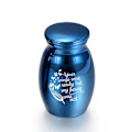 Miniatyrbillede 1 af 5: Mindesmærke af aluminiumslegering til kæledyrskisteurne - lille souvenirurne S Blå urne C S Blue Urn C