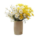 Miniatyrbillede 2 af 5: Kunstig blomst tusindfryd buket falsk blomst 5 hollandsk krysantemum kosmos bryllup hjemmedekoration silke blomst White