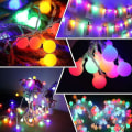 Miniatyrbild 2 av 2: Globe String Lights Vattentät 10m 80 Led Lights Plug In Powered Christmas Lights Multicolor