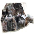 Miniatyrbillede 3 af 5: Sødt kattetæppe Kawaii Cat Lover Gave Plys Sherpa Tæppe Varmt Letvægts Plys Circle Tæppe 7 Lamb Fleece 150*200CM