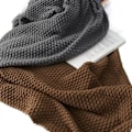 Miniatyrbillede 3 af 5: Nordic Tassel Strikket Kugletæppe Uldtæppe Kontor Aircondition Frokostpause Tæppe Sjal Tæppe Sofa Fritid Tæppe Tæppe green 110*240cm