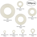 Miniatyrbilde 2 av 4: 500 stk Plastskiver Nylon flate skiver M2 / M2.5 / M3 / M4 / M5 / M6 / M8 / M10 Hvit forsegling