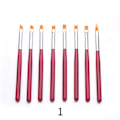 Pikkukuva 1 / 5: 8 kpl Nail Art Brush Set Geeli-tee-piirustus