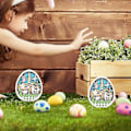 Miniatyrbild 2 av 3: Påskdekoration Hem Trä Kanin Led Ljus Påsk Hantverk Prydnader Påskägg Easter Eggs