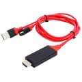 Miniatyrbillede 2 af 8: 1080p TypeC Mobiltelefon til HD Multimedia Interface Kabel USB Adapter til IOs Android (Rød)