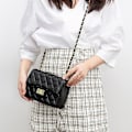 Miniatyrbillede 3 af 3: Ternet Chain Bag Håndtaske Dame Shoulder Messenger Bag