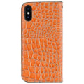 Miniatyrbild 3 av 4: Krokodilläder Flip- case för Apple Iphone X