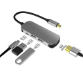 Pikkukuva 2 / 5: USB Type C -keskitin 4 in 1 -sovitin 4-porttinen nopea lukulaite USB C - USB 3.0 Hdmi-muunnin