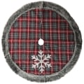 Miniatyrbillede 1 af 5: Julepynt Plaid snefnug kunstig uld indpakket træskørt Træstrømpe Trædekorationsforklæde