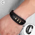 Pikkukuva 1 / 4: Punottu nahkainen miesten rannekoru 21 cm Uff Bangle Ranneke C