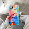 Miniatyrbilde 3 av 5: Fargerikt 3d-blokkdeksel til Iphone 12 Mini 11 Pro Max Stilig Creative Se 2020 7 8 Plus X Xr Xs mykt silikondeksel iPhoneXR