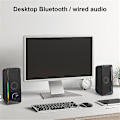 Miniatyrbild 5 av 5: Desktop Bluetooth ljud Multi-ljuseffekt Cool datorhögtalare 4-enhet Dual Speaker Membran Spea