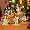 Miniatyrbild 3 av 4: Juldekorationer för hem Träd Älg 3d Akryl Nattljus Julklapp Nyår Heminredning Strängljus Jultomten prydnad tree