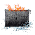 Miniatyrbild 1 av 5: Large Fireproof Document Bag With Pockets Zippers, 13.7x 9.4 Water Resistant Fireproof Pouch, Fireproof Safe Storage Money Bag For A4 Document Holder