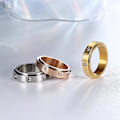 Miniatyrbillede 4 af 4: Drejelig Ring Bryllupsløfte Roterende Ring med Cubic Zircons Angstlindring Silver 9