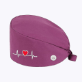 Pikkukuva 2 / 2: Säädettävä Unisex Printing Cotton Scrub Hat, kauneussalon työlakit RED