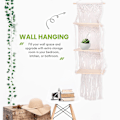Miniatyrbild 5 av 5: Boho Macrame Vägghängande hylla 3 våningar Handgjorda vävda tofs Trä Organizer Hyllor Vägg Flytande H