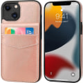 Miniatyrbild 2 av 5: Iphone 13-fodral Plånbok med kreditkortshållare, premiumlädermagnetlås Kickstand Heavy Duty Skyddsfodral för Iphone 13 (roséguld)