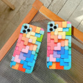 Miniatyrbilde 2 av 5: Fargerikt 3d-blokkdeksel til Iphone 12 Mini 11 Pro Max Stilig Creative Se 2020 7 8 Plus X Xr Xs mykt silikondeksel iPhone12mini