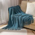 Miniatyrbillede 1 af 5: Inya Slängfilt Struktureret Solid Mjuk Soffa Soffa Overdrag Dekorativ nordisk stickad fil Tyngd juldekor Plädar CL-morandi blue 130x230cm