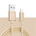 Pikkukuva 1 / 3: Samsung Galaxy Iphone Type C Usb-c 1m datalatauskaapeli Pikalaturin kaapeli punottu Gold Type-C