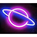 Miniatyrbillede 1 af 3: Planet Neon Light Med Base Usb/batteri Bracket Light
