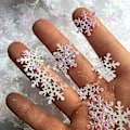 Miniatyrbillede 4 af 5: 1000 stykker glitrende snefnug-pynt julepynt