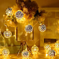 Miniatyrbillede 4 af 5: 10ft 20 Led Marokkansk Globe Led Fairy String Lights til jul (varm hvid) Warm White