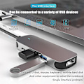 Pikkukuva 5 / 5: USB Type C -keskitin 4 in 1 -sovitin 4-porttinen nopea lukulaite USB C - USB 3.0 Hdmi-muunnin
