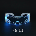 Miniatyrbilde 1 av 4: LED-ljusemitterende glasögon tidvattnet framtida teknikk sense burst flash laddningsglasögon C8