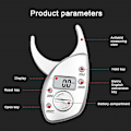 Miniatyrbild 5 av 5: Lcd digital display fettmätningsinstrument Bärbar fettklämma White