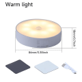 Miniatyrbillede 1 af 5: Bevægelsessensor Lys Led Usb Natlys Genopladelig Lampe Til Køkken Soveværelse Trapper Skab Entre Skab Garderobe Natlys 2PC Warm