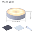 Miniatyrbillede 1 af 5: Bevægelsessensor Lys Led Usb Natlys Genopladelig Lampe Til Køkken Soveværelse Trapper Skab Entre Skab Garderobe Natlys Warm 2PC