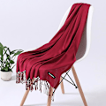 Miniatyrbild 1 av 5: Mode Enfärgad 2022 Dam Halsduk Vinter Hijabs Tofsar Långa Damsjalar Cashmere Like Pashmina Bandana Halsdukar Wraps Echarpe FYR110-01